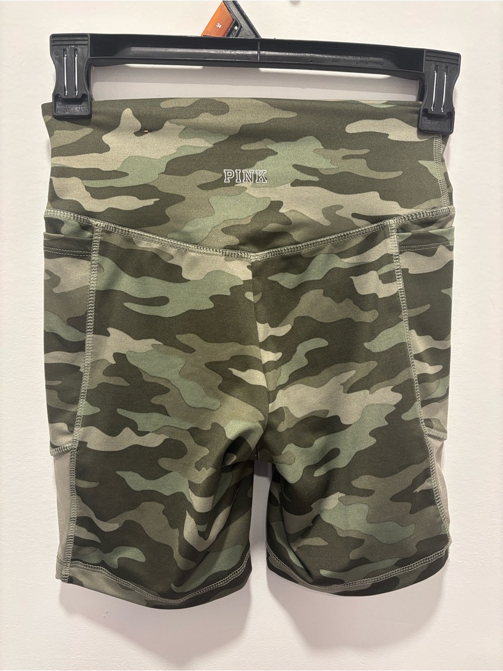 Pink Victoria Secret Sport Camo High-Waist Women’s Bike Shorts with pockets XS - Picture 5 of 6